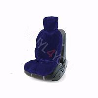 Накидка на сиденье автомобиля из овчины синяя